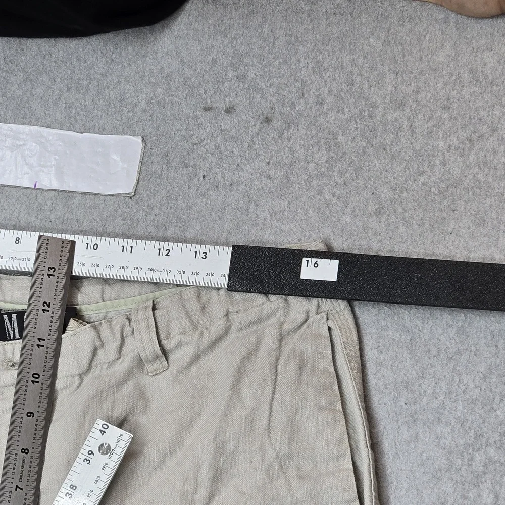 International Male Men Pants 34 Beige Linen Dress Pants Button 30